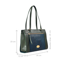 Load image into Gallery viewer, Libra 02 Sb Blue Leather Tote Bag