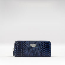 Load image into Gallery viewer, Angara W2 Sb Blue Leather Zip Around Wallet