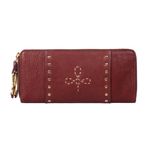 Load image into Gallery viewer, WILD ROSE W2 DOUBLE ZIP AROUND WALLET