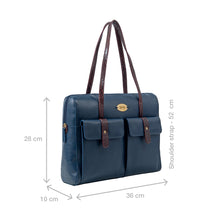 Load image into Gallery viewer, Ee London 01 Blue Leather Tote Bag