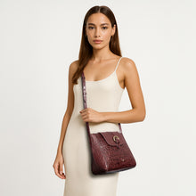Load image into Gallery viewer, Ee Lyra Red Leather Sling Bag