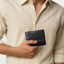 Load image into Gallery viewer, 286-010F Black Leather Bi-Fold Wallet