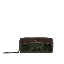 Load image into Gallery viewer, Ee Virgo W3 Green Leather Double Zip Around Wallet