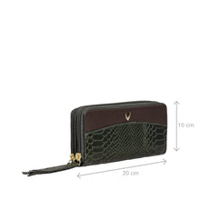 Load image into Gallery viewer, Ee Virgo W3 Green Leather Double Zip Around Wallet