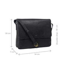 Load image into Gallery viewer, Ee Salvodor 01 Black Leather Messenger Bag