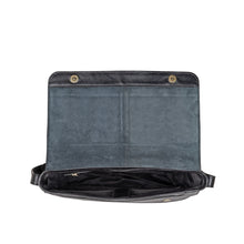 Load image into Gallery viewer, Ee Salvodor 01 Black Leather Messenger Bag