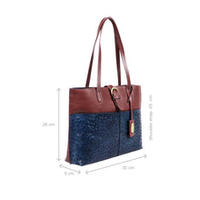 Load image into Gallery viewer, Ee Molokini 05 Blue Leather Tote Bag