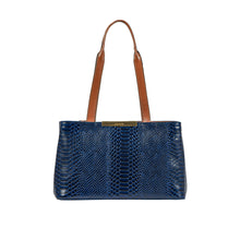 Load image into Gallery viewer, Ee Leo 01 Blue Leather Tote Bag