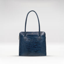Load image into Gallery viewer, Ee Fabiola 02 Blue Leather Tote Bag