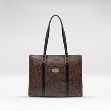 Load image into Gallery viewer, Ee Fuschia 02 Brown Leather Tote Bag
