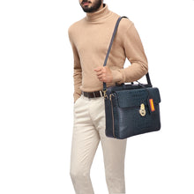 Load image into Gallery viewer, 3 Musketeers 02 Blue Leather Briefcase