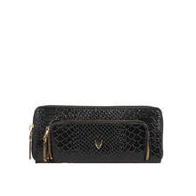 Load image into Gallery viewer, Ee Katniss W1-M Black Leather Zip Around Wallet