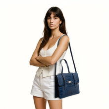 Load image into Gallery viewer, Santiago 07 Blue Leather Shoulder Bag