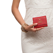 Load image into Gallery viewer, Hera W5 Red Leather Trifold Wallet