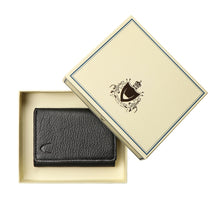 Load image into Gallery viewer, Oshunw3 Black Leather Trifold Wallet