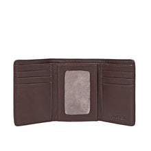 Load image into Gallery viewer, Oshunw3 Brown Leather Trifold Wallet