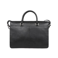 Load image into Gallery viewer, Enzo 02 Black Leather Laptop Bag