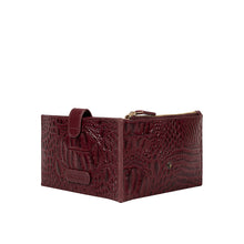 Load image into Gallery viewer, Belutchi W2 Red Leather Top Zip Wallet