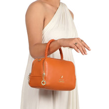 Load image into Gallery viewer, Callas 04 Orange Leather Bowling Bag