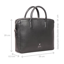 Load image into Gallery viewer, Callas 09 Black Leather Laptop Bag