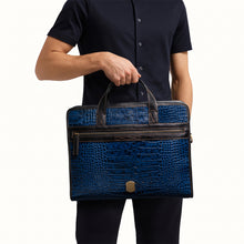Load image into Gallery viewer, Fort Worth 03 Blue Leather Briefcase
