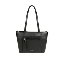 Load image into Gallery viewer, Herminie Black Leather Tote Bag