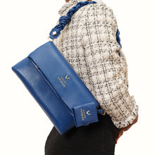 Load image into Gallery viewer, Milos-01 Blue Leather Shoulder Bag