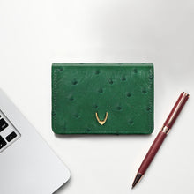 Load image into Gallery viewer, Coral W3 Green Leather Bi-Fold Wallet