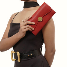 Load image into Gallery viewer, Milos W3 Red Leather Bi-Fold Wallet