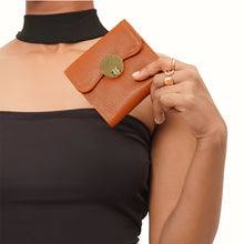 Load image into Gallery viewer, Milos W4 Orange Leather Bi-Fold Wallet
