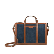 Load image into Gallery viewer, Ninon 01 Blue Leather Messenger Bag