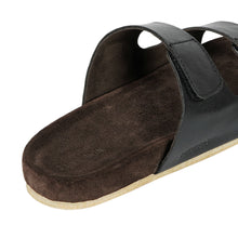 Load image into Gallery viewer, Kisawa Men's Black Leather Slides