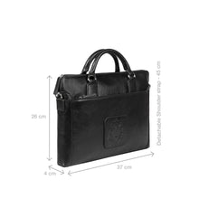 Load image into Gallery viewer, Carnegie 01 Black Leather Laptop Bag