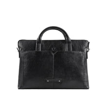 Load image into Gallery viewer, Carnegie 01 Black Leather Laptop Bag