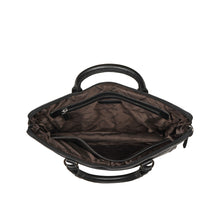 Load image into Gallery viewer, Carnegie 01 Black Leather Laptop Bag