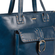Load image into Gallery viewer, Lowell 02 Blue Leather Tote Bag