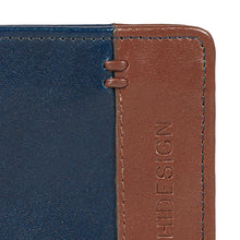 Load image into Gallery viewer, Andover W2 Blue Leather Trifold Wallet