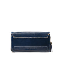 Load image into Gallery viewer, Andover W4 Blue Leather Double Zip Around Wallet