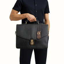 Load image into Gallery viewer, Gi First Black Leather Briefcase