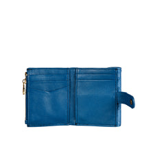 Load image into Gallery viewer, Terra W1 Blue Leather Bi-Fold Wallet