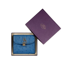 Load image into Gallery viewer, Terra W1 Blue Leather Bi-Fold Wallet