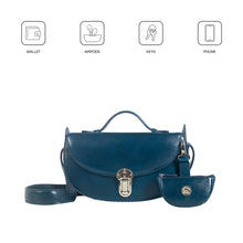 Load image into Gallery viewer, Alps 01 Blue Leather Shoulder Bag