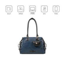 Load image into Gallery viewer, Kowloon 02 Blue Leather Tote Bag