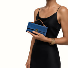 Load image into Gallery viewer, Alps W1 Blue Leather Trifold Wallet