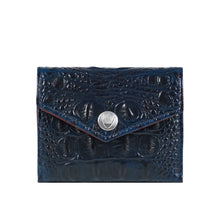 Load image into Gallery viewer, Louvre W1 Blue Leather Trifold Wallet