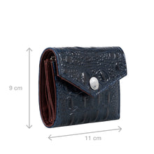 Load image into Gallery viewer, Louvre W1 Blue Leather Trifold Wallet