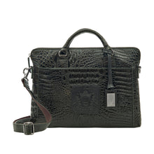 Load image into Gallery viewer, Carnegie 01 Green Leather Laptop Bag