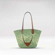 Load image into Gallery viewer, Luma Green Natural raffia Shoulder Bag