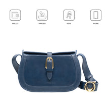 Load image into Gallery viewer, Antoinette 02 Blue Leather Shoulder Bag