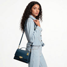 Load image into Gallery viewer, Antoinette 03 Blue Leather Shoulder Bag